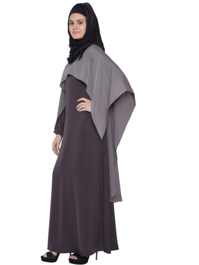 Dark Grey & Grey Casual Abaya