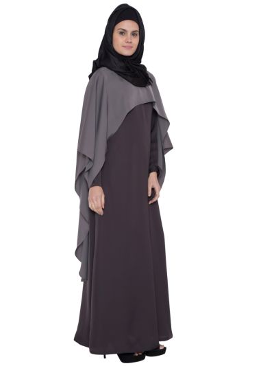 Dark Grey & Grey Casual Abaya