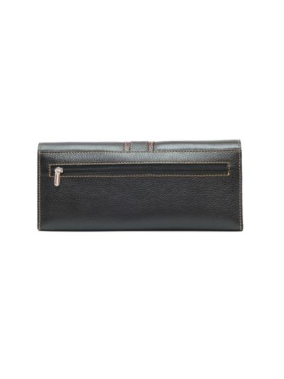 Black-Brown Leather Clutch