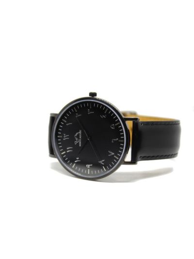 Men Black Gilbert Se Leather Arabic Watch 