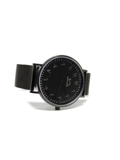 Men  Black Stainless Steel Arabic Watch 