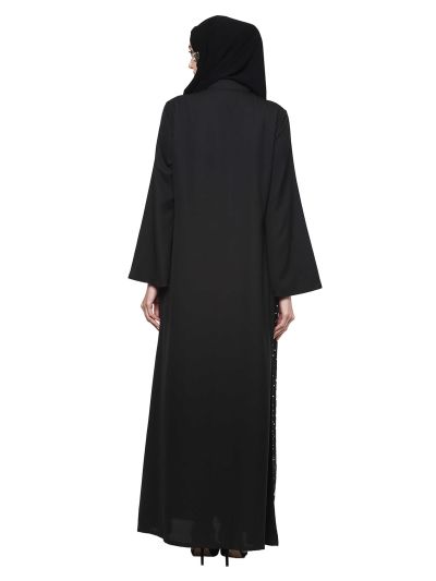 Black Pearl Embroidered Abaya