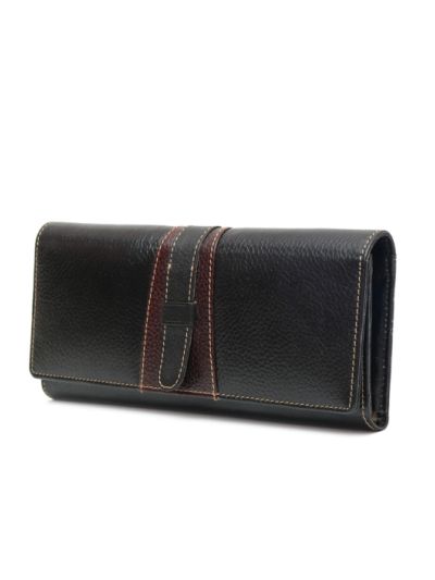 Black-Brown Leather Clutch