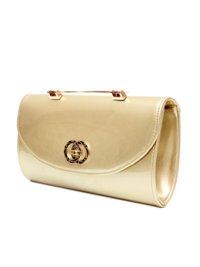 Golden Leather Clutch
