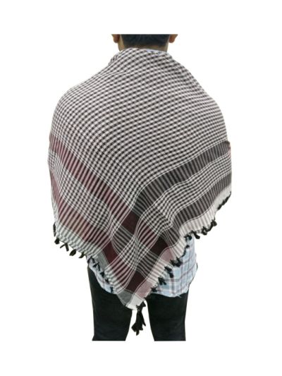  Brown mixed White Arab Scarf 