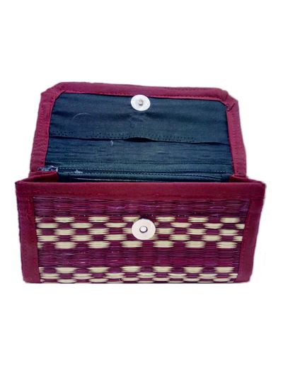 Maroon GrassMat Clutch 