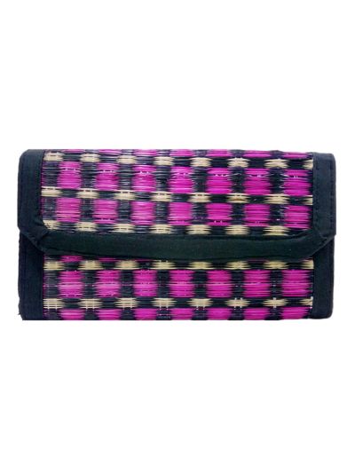 Pink and Black GrassMat Clutch 