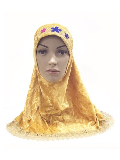 Golden Velvet Design Instant Kids Hijab