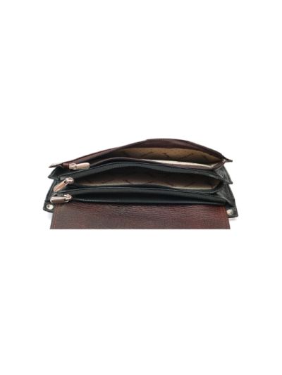 Black-Brown Leather Clutch
