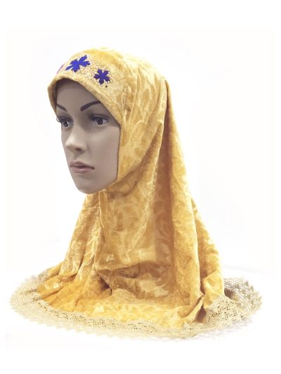 Golden Velvet Design Instant Kids Hijab