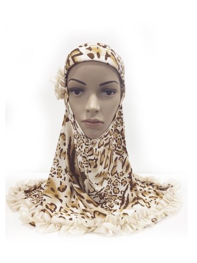 Cheetah Design Instant Kids Hijab