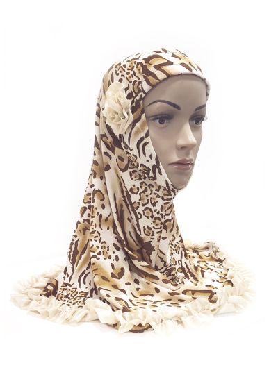 Cheetah Design Instant Kids Hijab