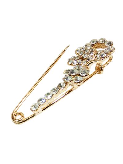 Flower Leaf Design Safety Brooch Pin