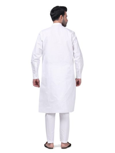 White Yuksek Floral Kurta Set for Men