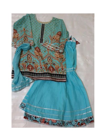 Riwaj Lawn Kurta with Gharara pants Set																		