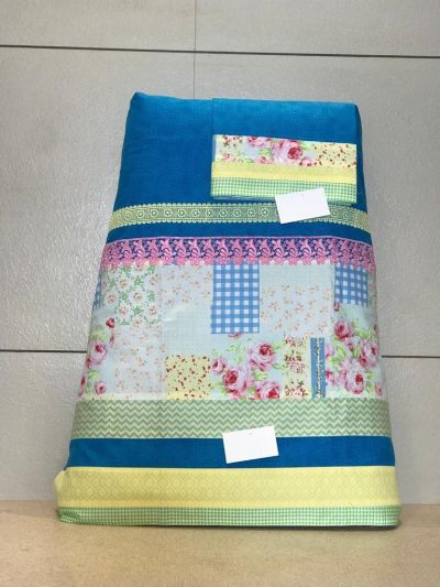 Blue Rida With Printed Belt With Smart Panelling