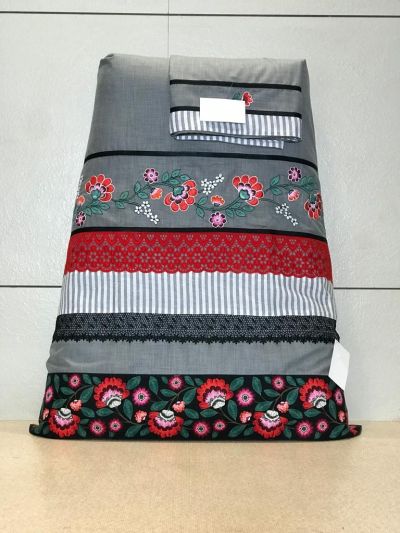 Grey Rida With Cotton Fabric And Smart Embroidered Border