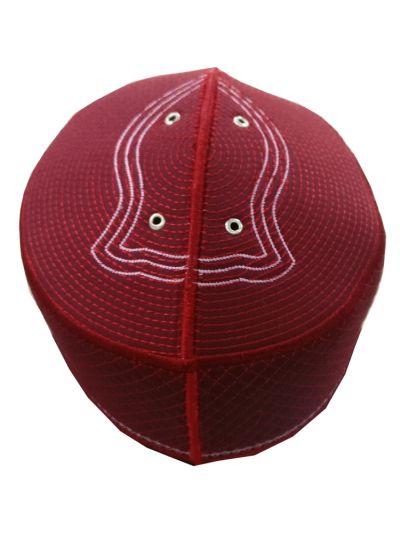 Kufi Nalain Maroon Cap - 20.5 Cm