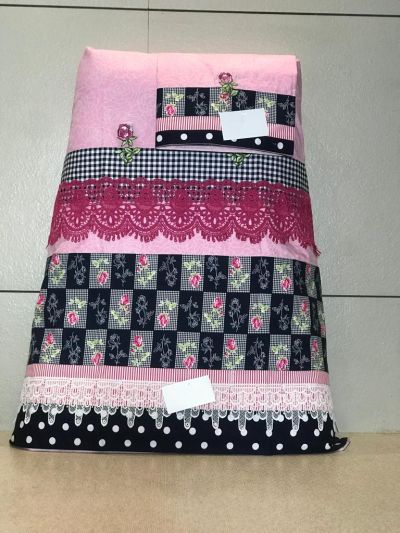Pink Rida With With Machine Embroidery