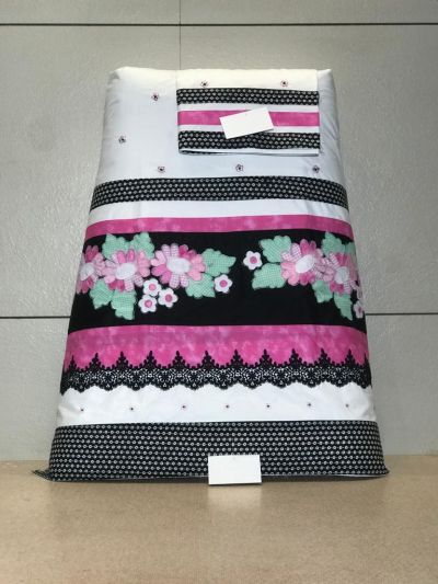 White Rida With Cotton Fabric With Machine Embroidery