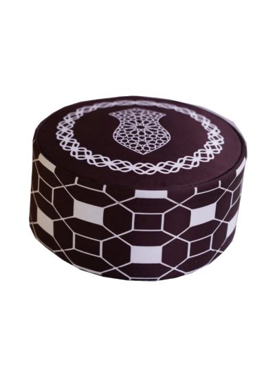 Brown & White Printed Cap With Nalain Paak