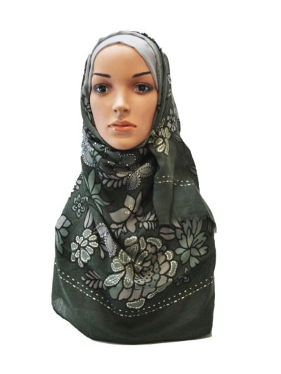 Dual Shade Hijab With Silver Lining