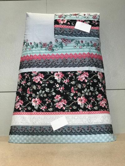 White Rida With Printed Floral Belt,& Smart Aary Work