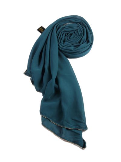 Teal Gold Beaded Hijab