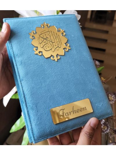Sky Blue Velvet Quran