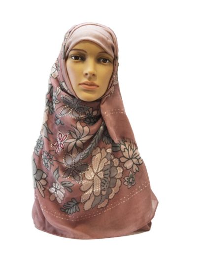 Dual Shade Hijab With Silver Lining