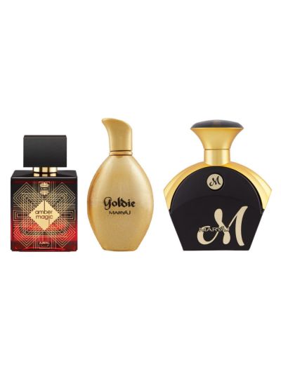 Ajmal Amber Magic EDP 100ml & Maryaj Goldie EDP 100ml & Maryaj M For Her EDP 100ml Bundle of 3