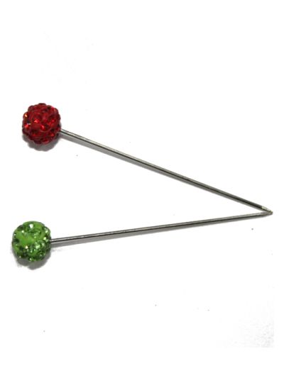 Red & Light Green Hijab Pin Set