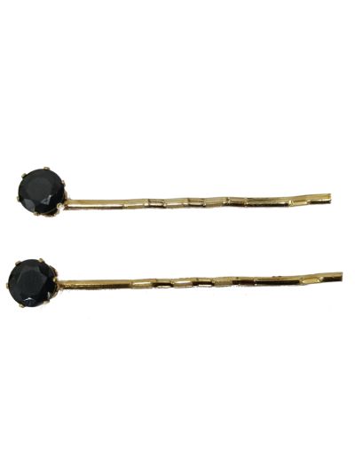 Golden Gem Stone Hijab Pin (Black)
