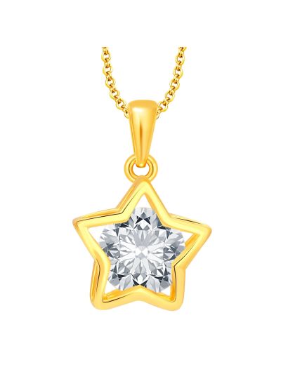 Trendy Gold Plated CZ Pendant 
