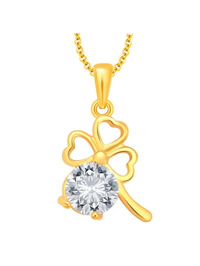 Trendy Gold Plated CZ Pendant 