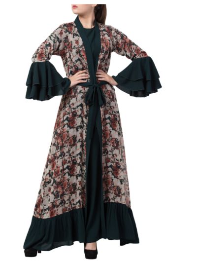 Abaya and Stylish Cardigan Combo