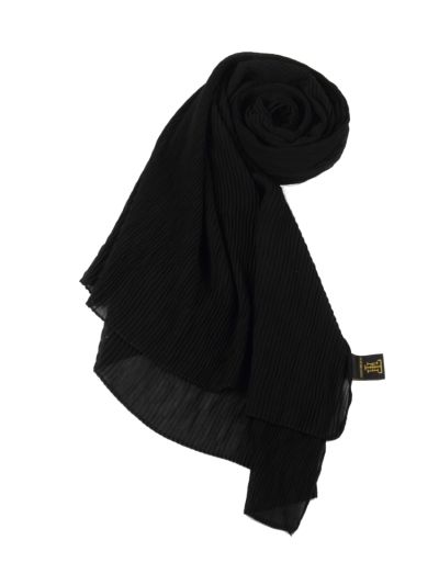 Black Pleated Chiffon Hijab