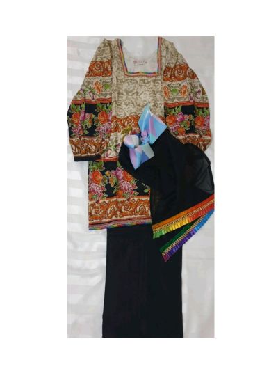 Multicolor Long Riwaj Lawn Kurta set