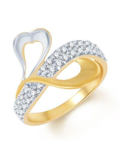 Fine Design Gold and Rhodium Plated CZ Ring - 14