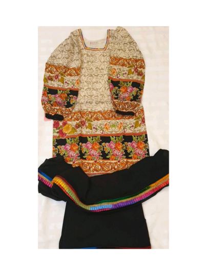 Multicolor Long Riwaj Lawn Kurta set