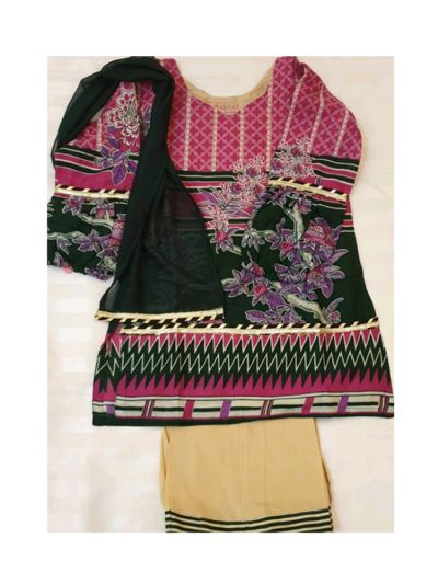 Riwaj Lawn Kurta & Plazzo with balloon sleeves Full Set						