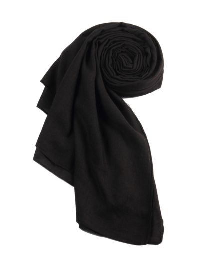 Black Plain Soft Cotton Hijab