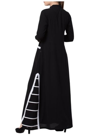 Abaya Dress With Front Pockets and Matching Stole