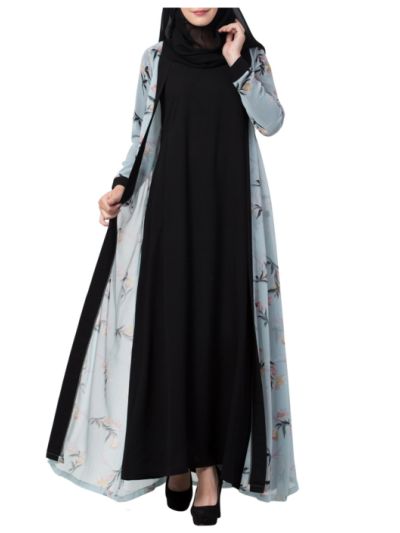 Abaya Dress With Attached Shrug and a Matching Belt