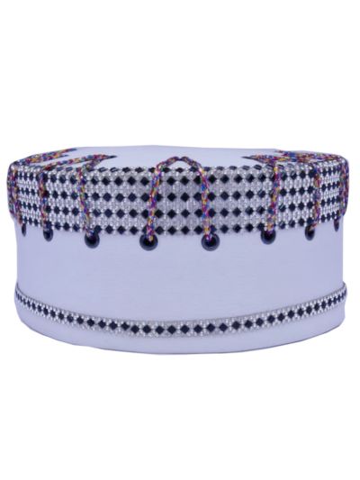  White & Multi Sufi Cap