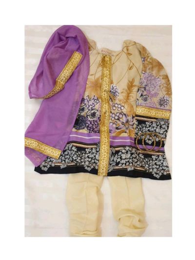 Riwaj Lawn Kurta with cotton churidar Set												