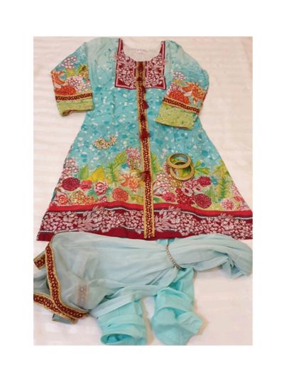 Riwaj Lawn Kurta with cotton churidar Set												