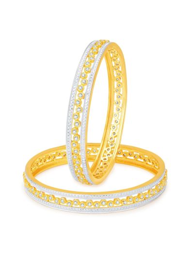 Gold and Rhodium Plated CZ Bangles