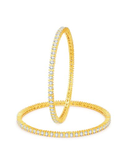 Designer Gold and Rhodium Plated CZ Bangles