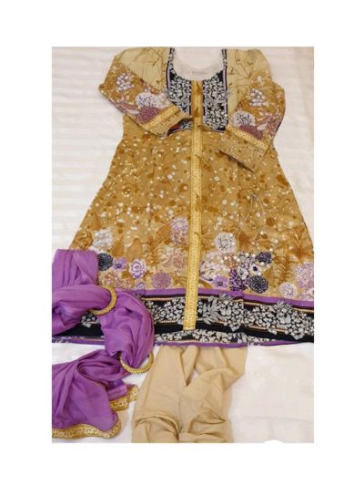 Riwaj Lawn Kurta with cotton churidar Set												
